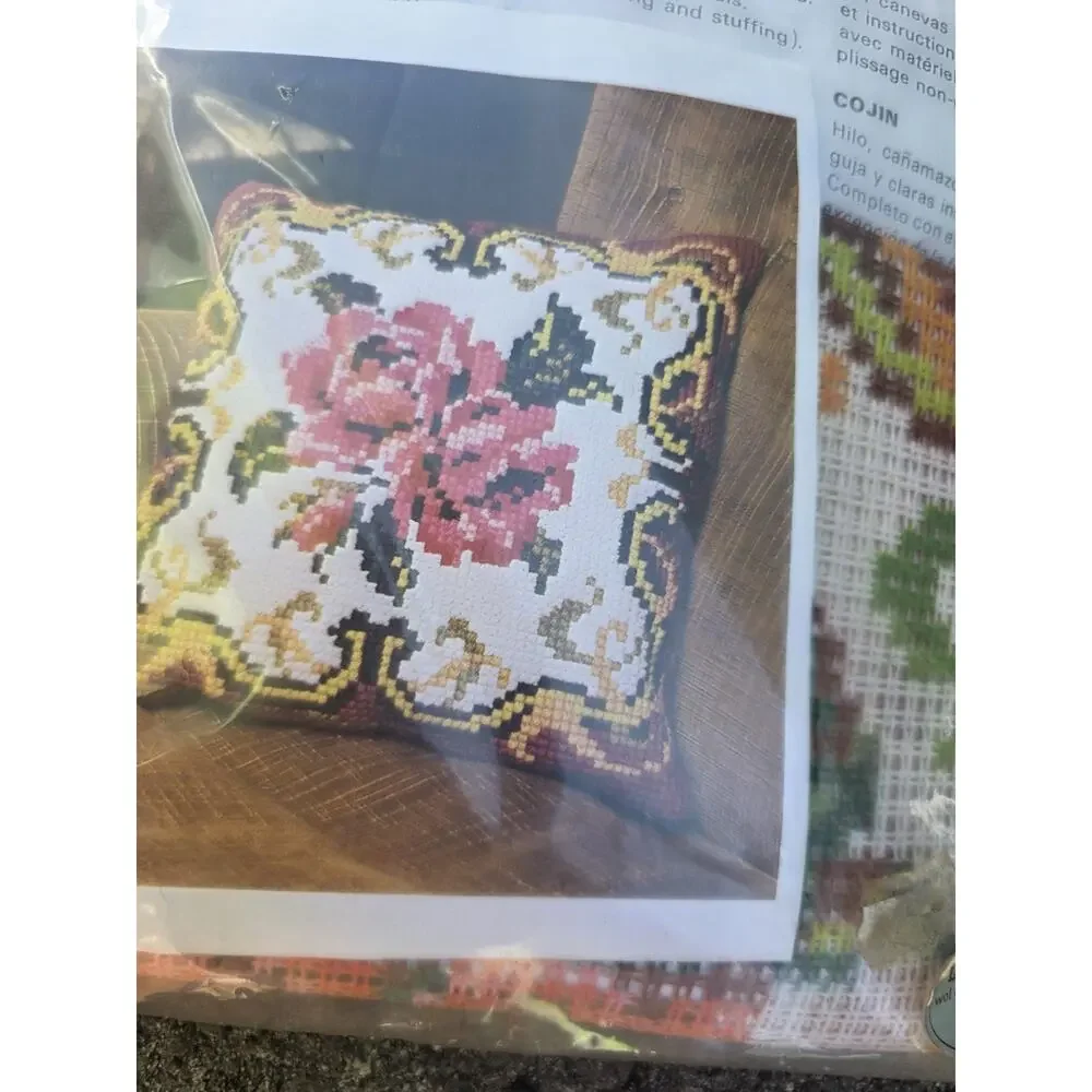 Pako Floral Rose Cross Stitch Cushion Kit 16x16 Made in Holland 003118